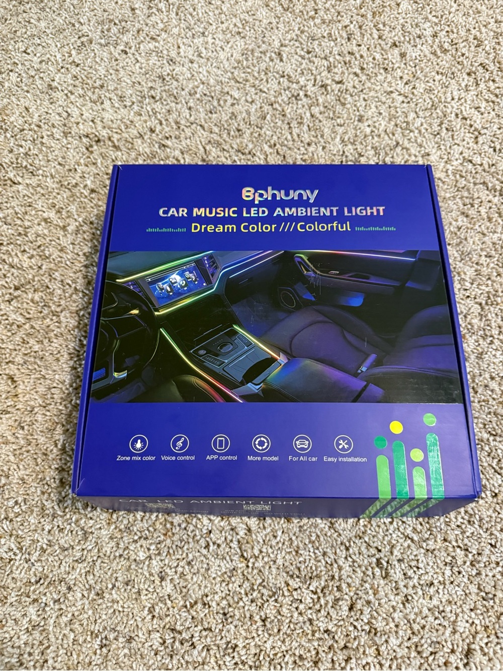 Car LED Ambient Light Kit - Multicolor Interior Accent Lighting